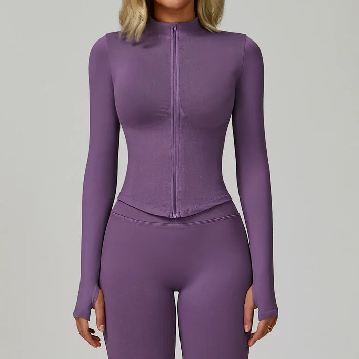 SPARK Slim-fit Zip-up Yoga Jacket For Women ZC7725