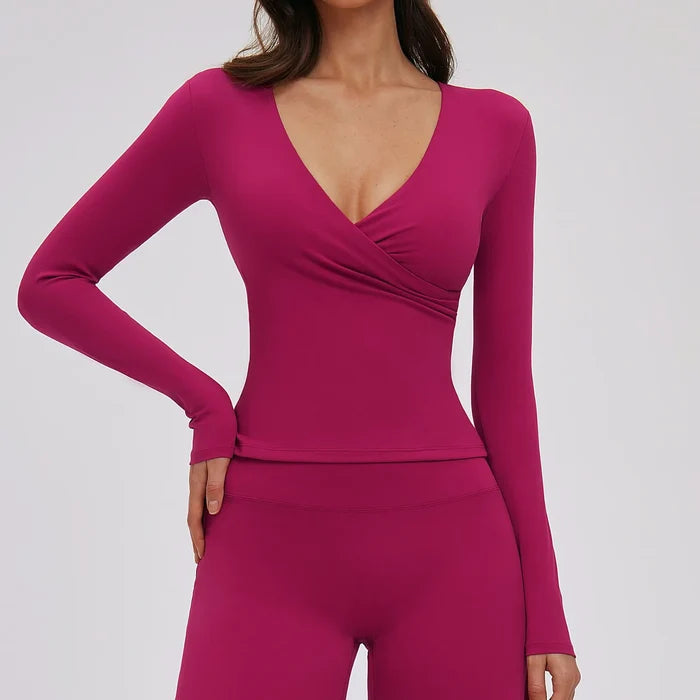 SPARK Spring&Autumn Cross V Neck Yoga Long-Sleeved ZC5529