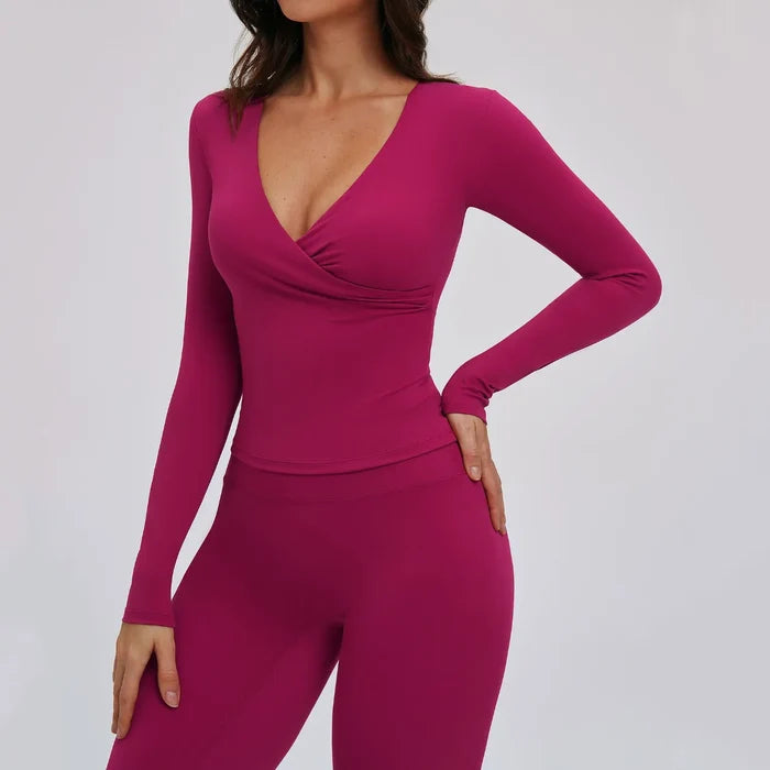 SPARK Spring&Autumn Cross V Neck Yoga Long-Sleeved ZC5529