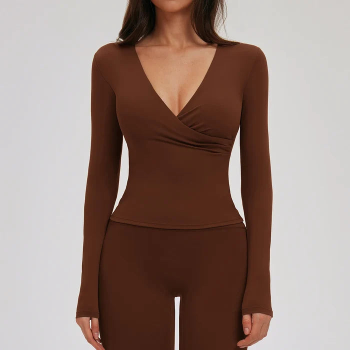 SPARK Spring&Autumn Cross V Neck Yoga Long-Sleeved ZC5529