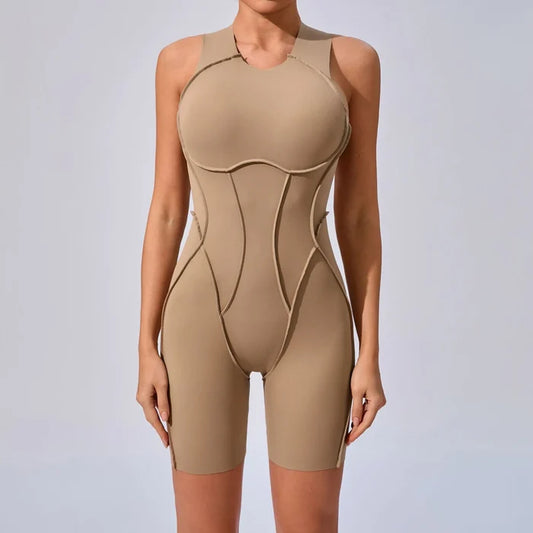 SPARK Stitching Tight Short Jumpsuit TF25100