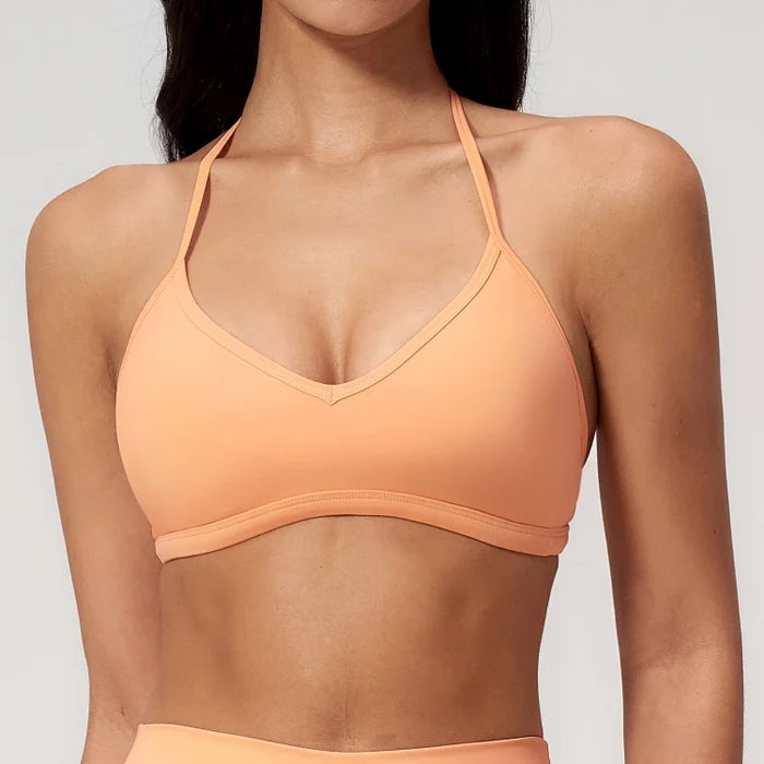 SPARK Thin-Strap V Neck Halter Yoga Fitness Bra ZC5555