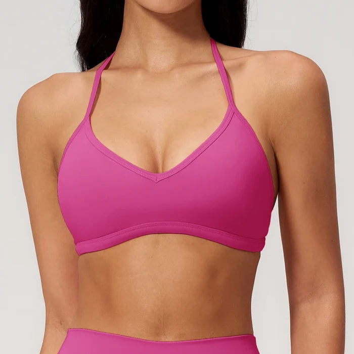 SPARK Thin-Strap V Neck Halter Yoga Fitness Bra ZC5555