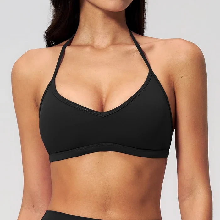 SPARK Thin-Strap V Neck Halter Yoga Fitness Bra ZC5555