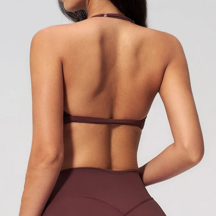 SPARK Thin-Strap V Neck Halter Yoga Fitness Bra ZC5555