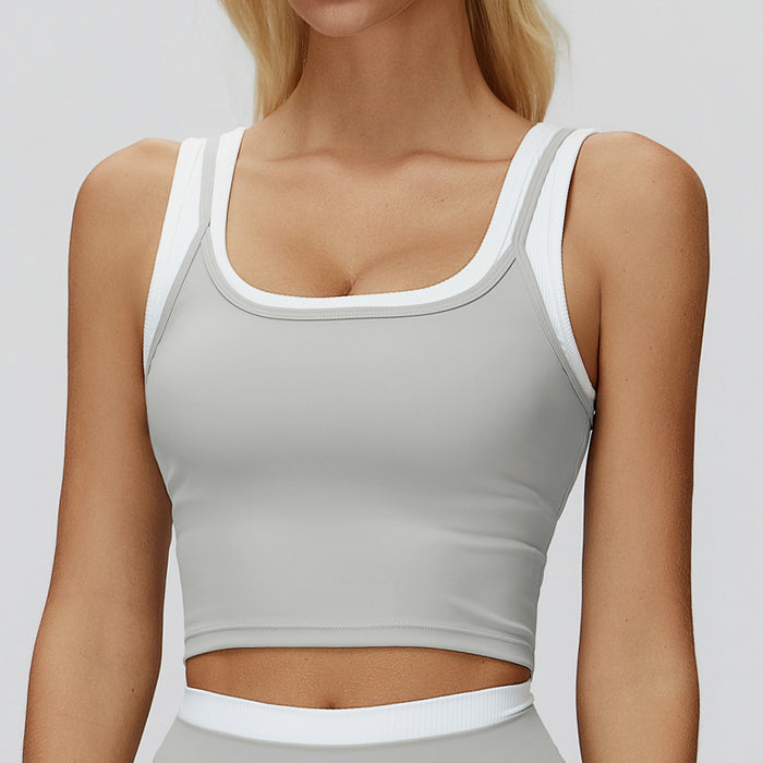 SPARK Two-piece Split Yoga Tank Top For Women ZC3129