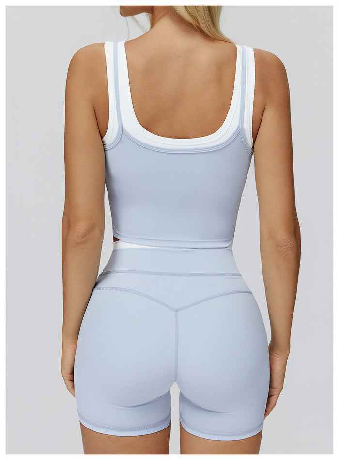 SPARK Two-piece Split Yoga Tank Top For Women ZC3129