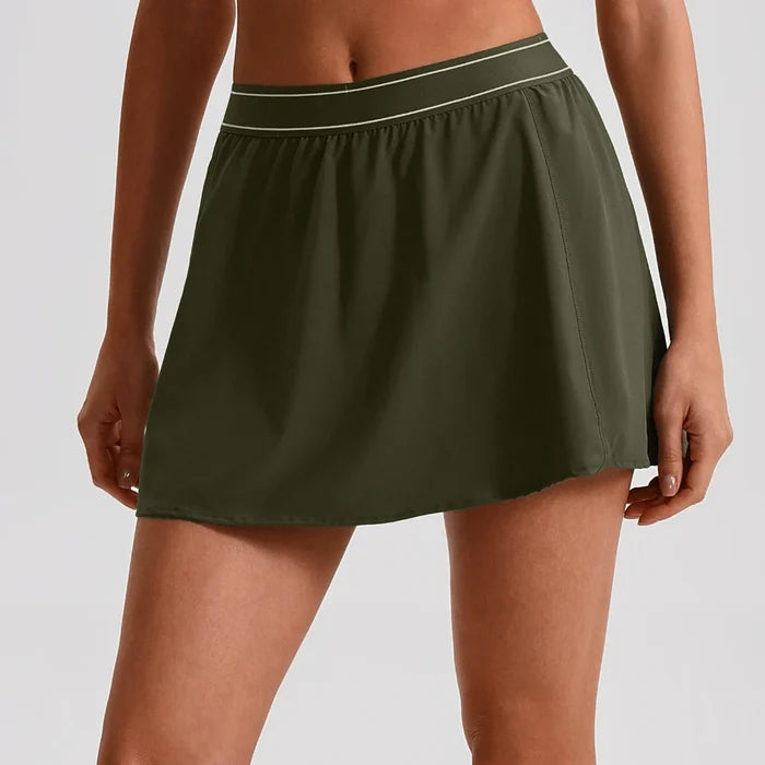 SPARK Women's A-Line Yoga Sport Tennis Skirt with Built-in Shorts LQ2230