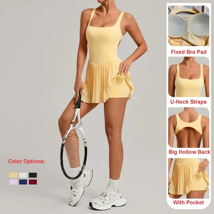 SPARK Women's Backless Pleated Yoga Fitness Tennis Skirt QS3928