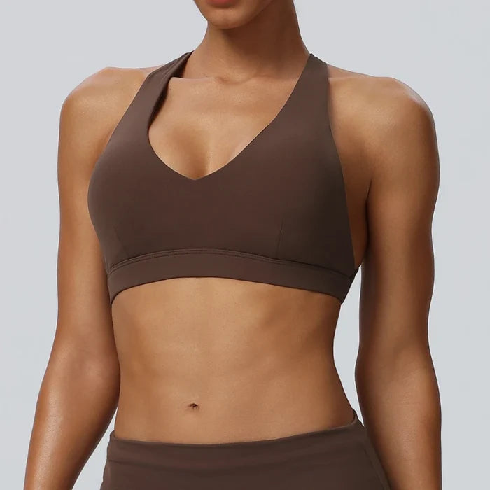 SPARK Women's Breathable Halter Neck Quick Dry Yoga Bra YEL62724