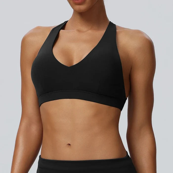 SPARK Women's Breathable Halter Neck Quick Dry Yoga Bra YEL62724