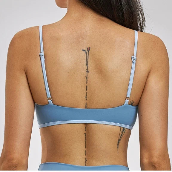SPARK Women's Color Block Spaghetti Strap Yoga Bra ZC6116