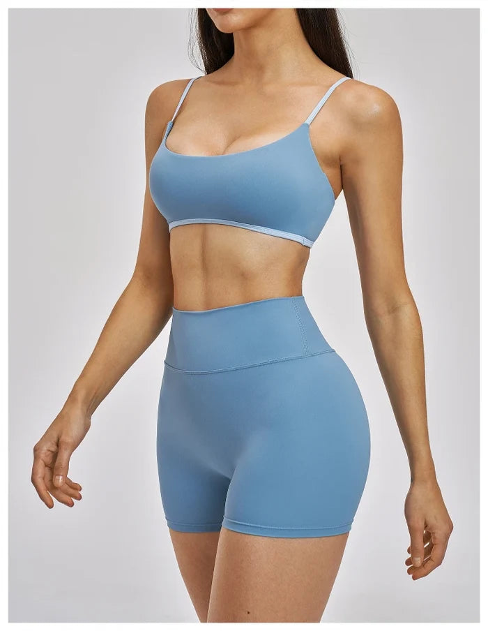 SPARK Women's Color Block Spaghetti Strap Yoga Bra ZC6116