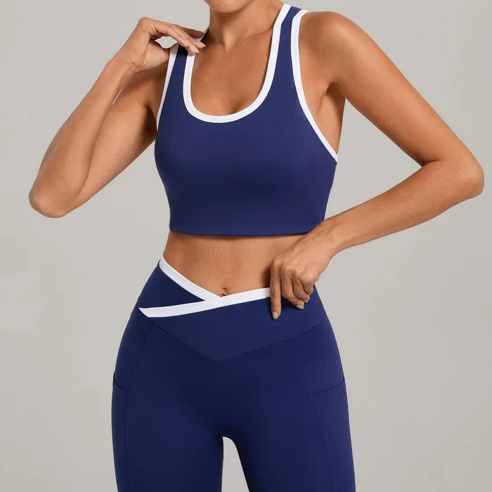 SPARK Women's Color Block U-Neck Yoga Tank Top TF4012