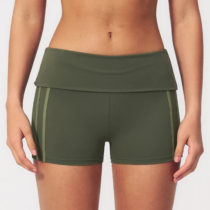 SPARK Women's Contrast Color Foldable Shorts For Women ZC3588