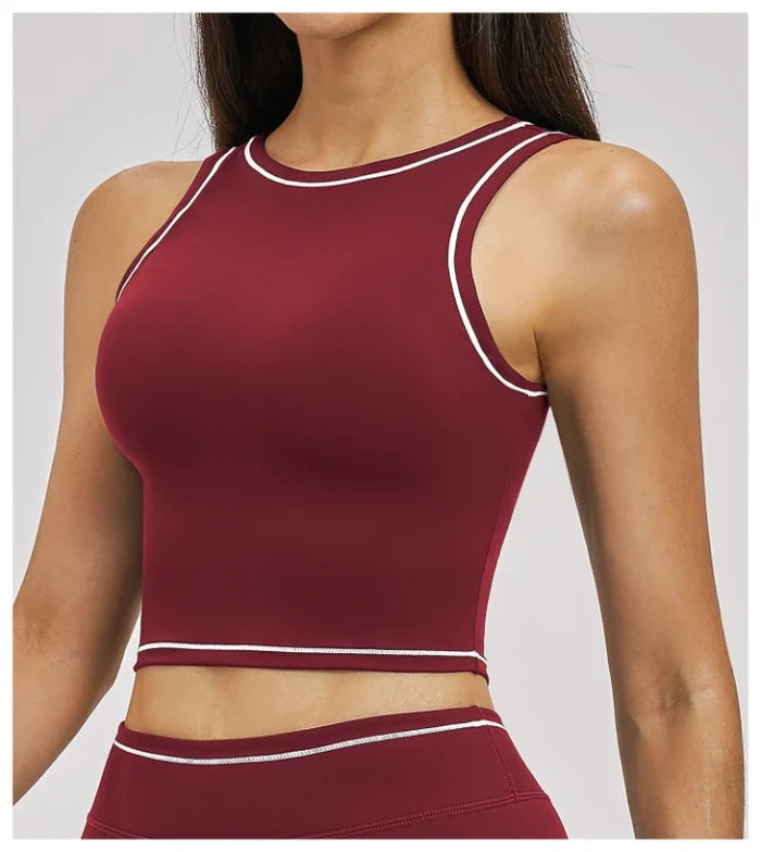 SPARK Women's Contrast Color Shockproof Yoga Vest ZC3562