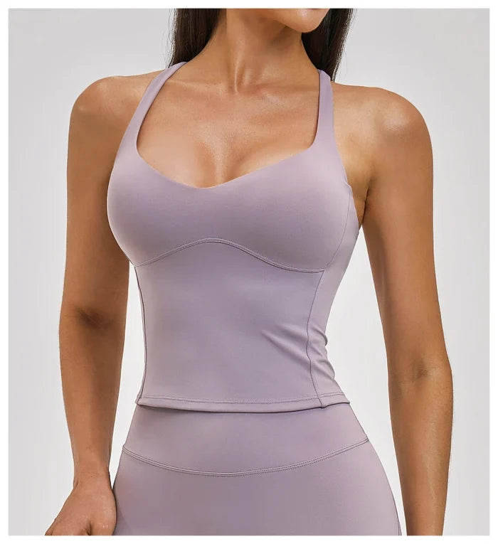 SPARK Women's Criss-Cross Back Yoga Sports Tank Top ZC2546