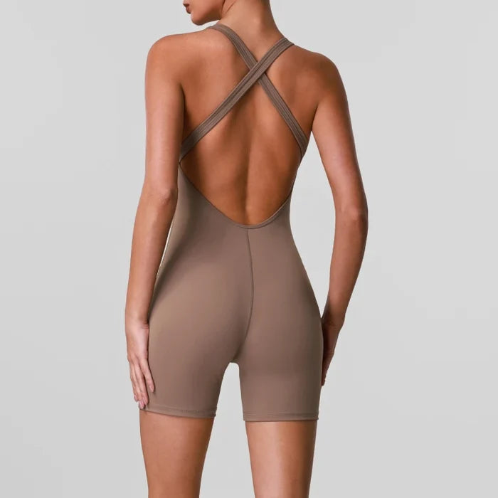 SPARK  Women’s Cross-back V Neck Yoga Bodysuit YG2605