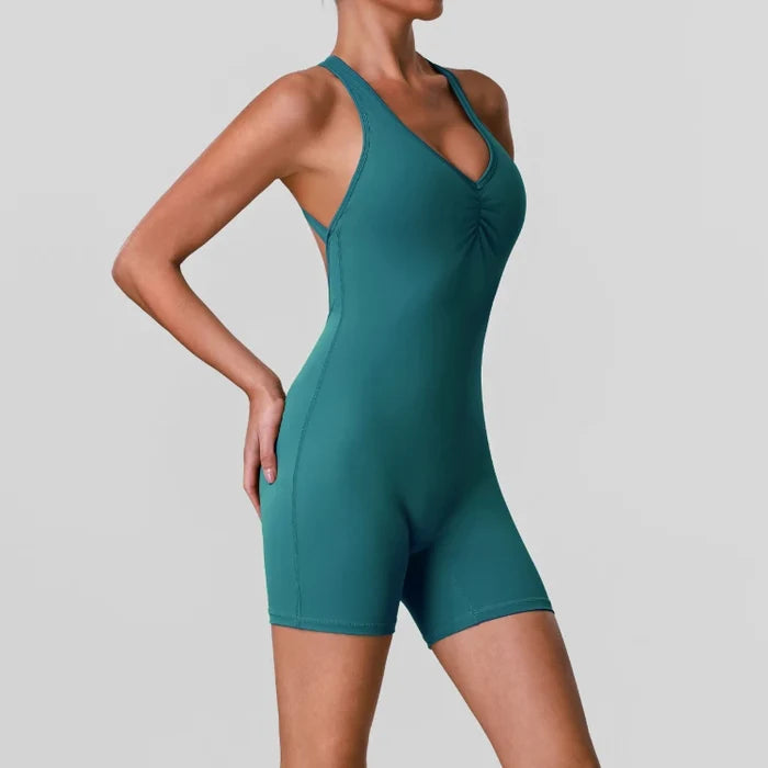 SPARK  Women’s Cross-back V Neck Yoga Bodysuit YG2605