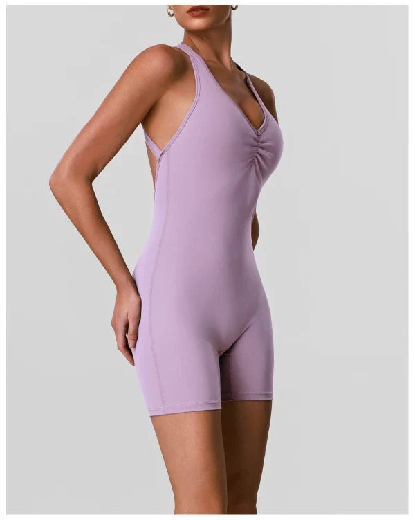 SPARK  Women’s Cross-back V Neck Yoga Bodysuit YG2605