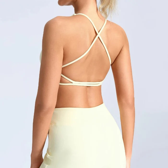 SPARK Women’s Cross-Back Yoga Top with Built-in Bra CY3535