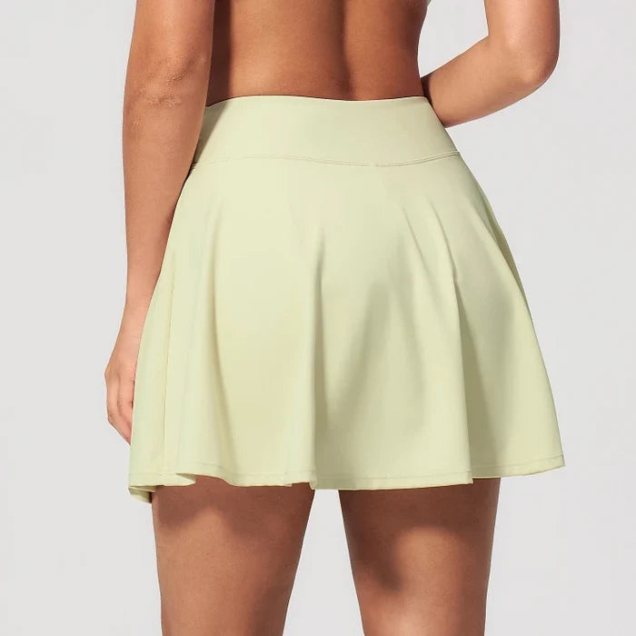 SPARK Women’s Cross Waist Yoga Sport Tennis Skirt with Built-in Shorts ZC2135
