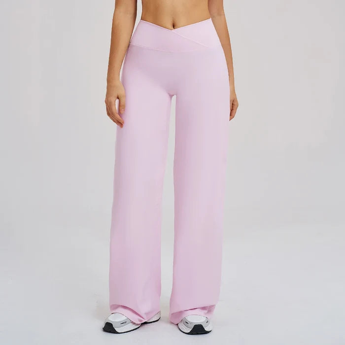 SPARK Women's Crossover Waist Wide Leg Yoga Pants ZC5544