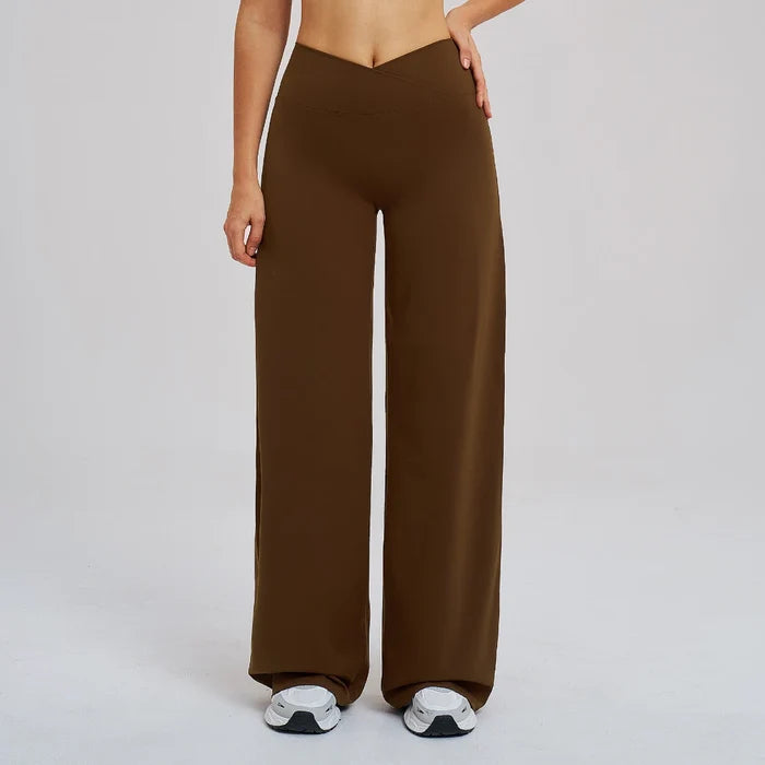 SPARK Women's Crossover Waist Wide Leg Yoga Pants ZC5544