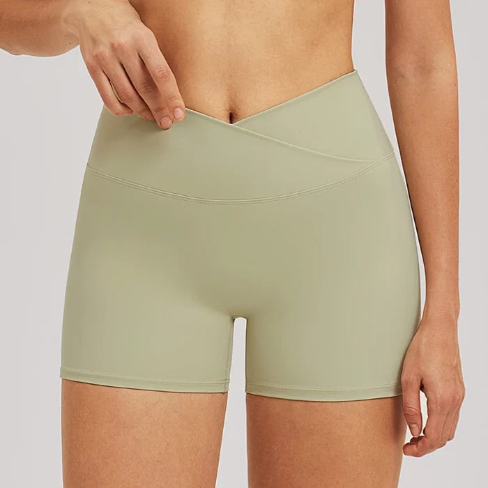 SPARK Women's Crossover Waist Yoga Shorts ZC5544
