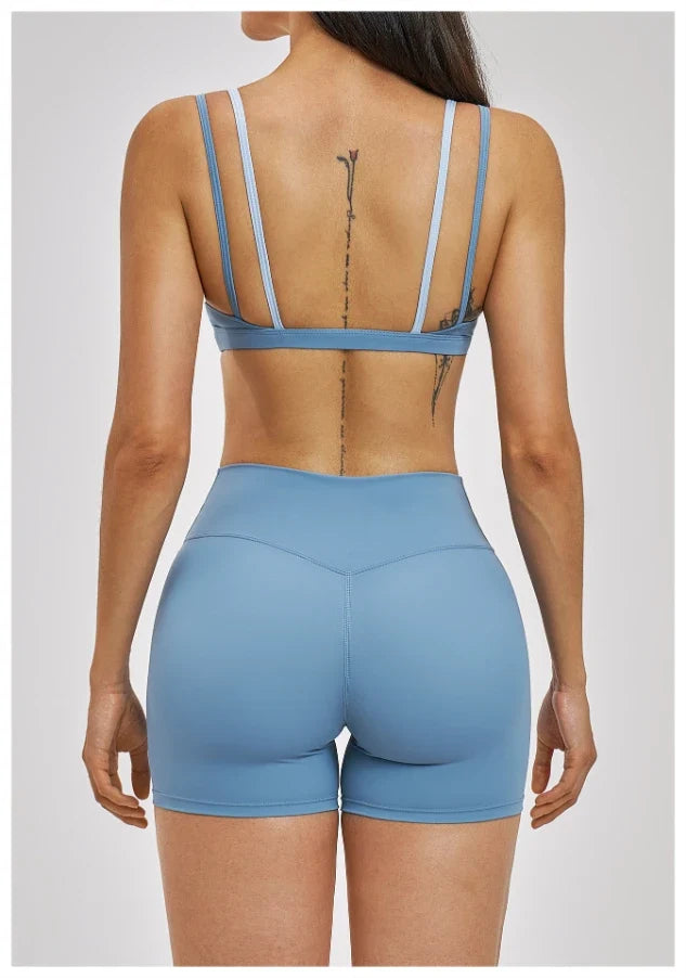 SPARK Women's Double-layer Fake Two-piece Color-Blocking Yoga Bra ZC6116