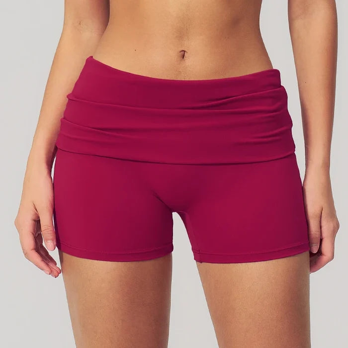 SPARK Women's Folded Waist Yoga Fitness Shorts ZC5558