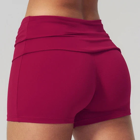 SPARK Women's Folded Waist Yoga Fitness Shorts ZC5558
