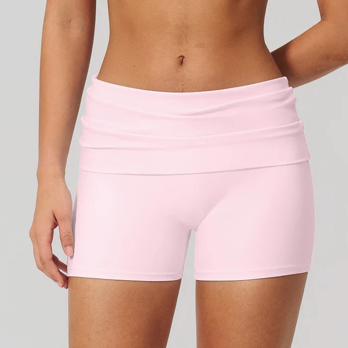 SPARK Women's Folded Waist Yoga Fitness Shorts ZC5558