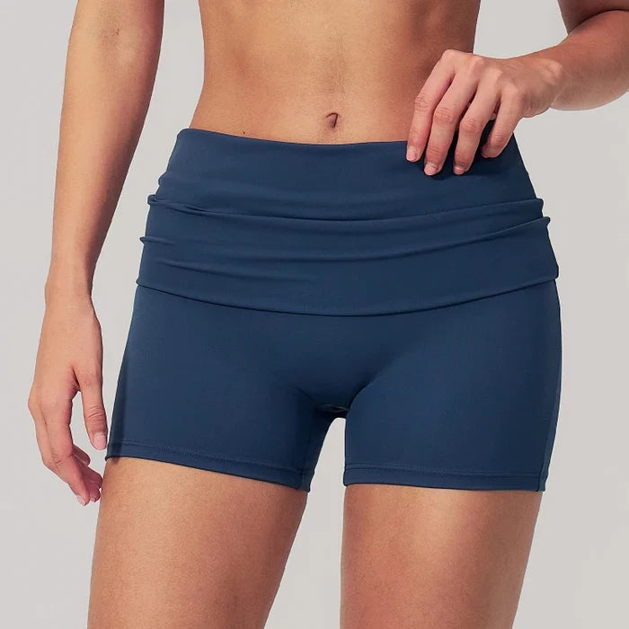 SPARK Women's Folded Waist Yoga Fitness Shorts ZC5558