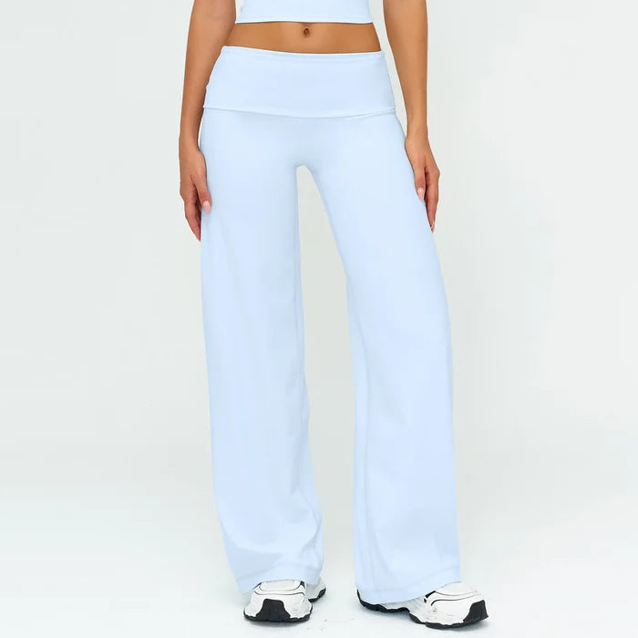 SPARK Women's Folded Waist Yoga Wide Leg Pants ZC5529