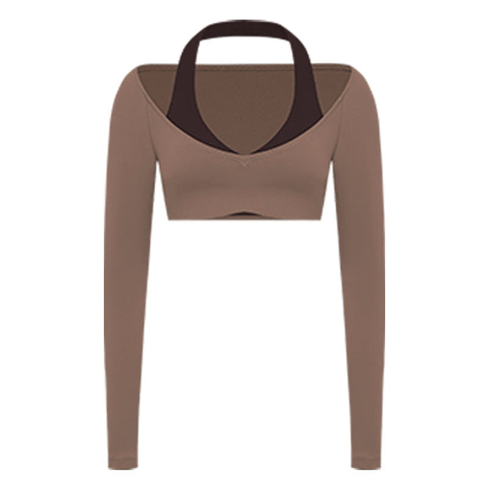 Spark Women's Halter Neck Crop Top Yoga Shirt FNK8816