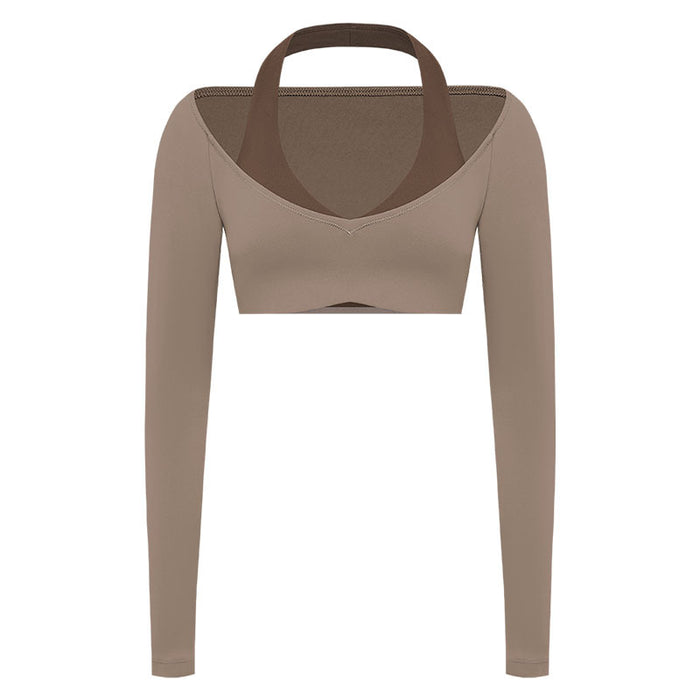 Spark Women's Halter Neck Crop Top Yoga Shirt FNK8816