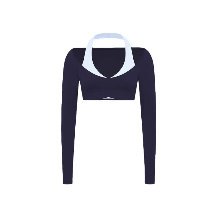 Spark Women's Halter Neck Crop Top Yoga Shirt FNK8816