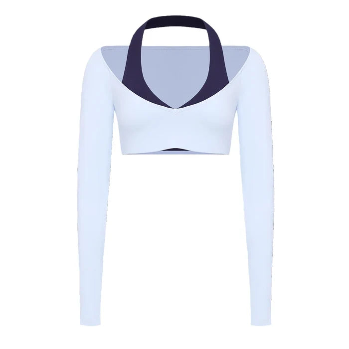 Spark Women's Halter Neck Crop Top Yoga Shirt FNK8816