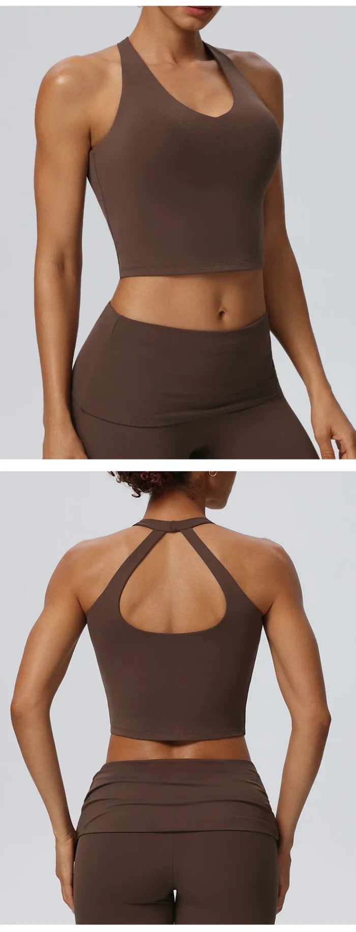 SPARK Women's Halter Neck Yoga Tank Top Open Back YEL62125