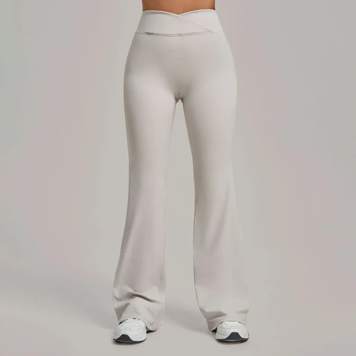 SPARK Women's High Waist Crossover Flare Yoga Pants QS9089