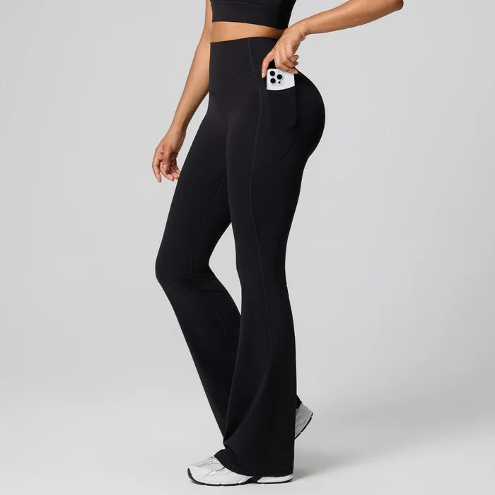 SPARK Women's High Waist Shaping Yoga Flare Pants with Pocket FYD248