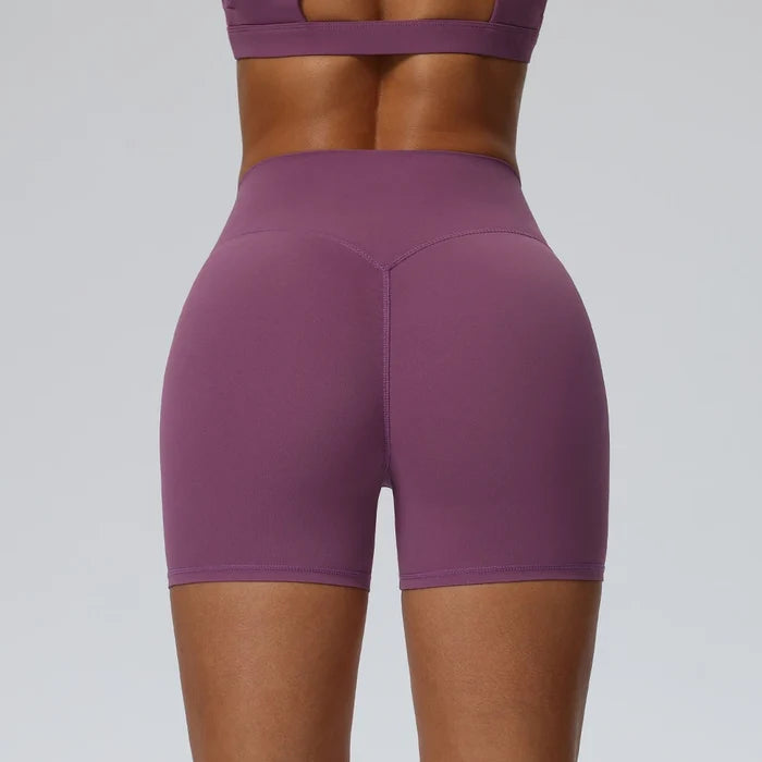 SPARK Women's High-waisted Tight Hip-lifting Yoga Shorts YEL62426