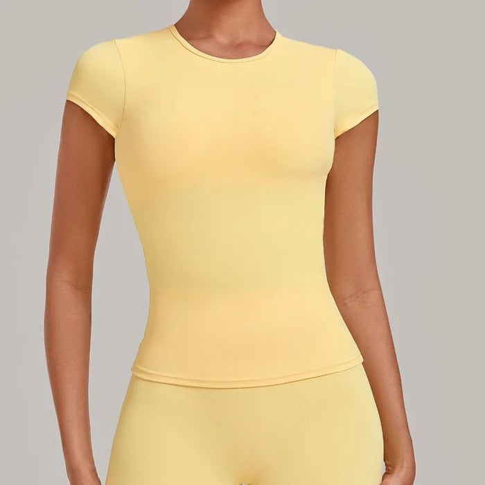 SPARK Women's Hollow Back Quick Dry Yoga Short-Sleeve TF3098