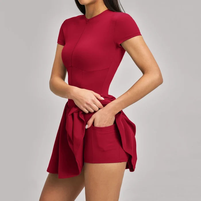 SPARK Women's Naked-Feel Zipper Tennis Skirt ZC9576