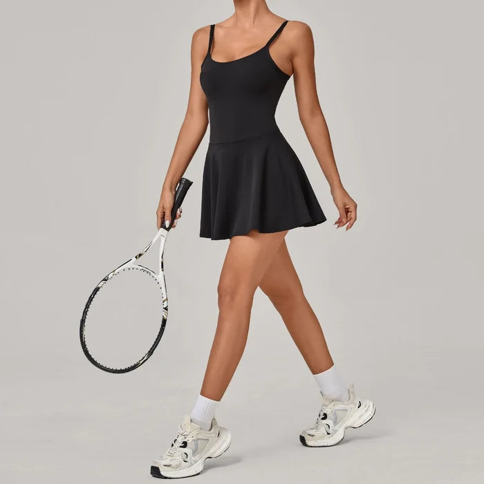 SPARK Women's Padded Yoga Golf Tennis Dress with Built-in Shorts TF12733