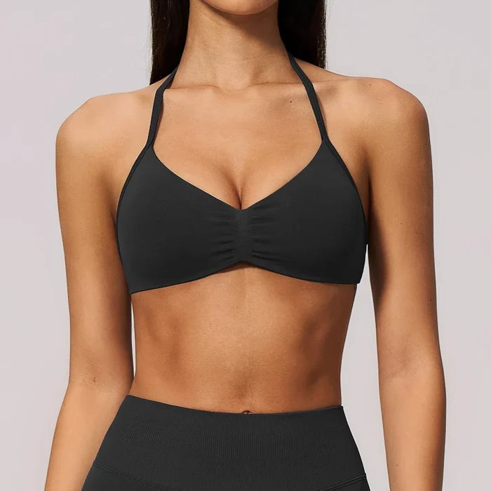 SPARK Women's Seamless Halter Push-up Yoga Sports Bra ZC4535