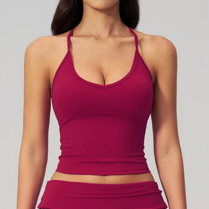 SPARK Women's Spaghetti Strap Halter Racerback Yoga Tank Top ZC5558