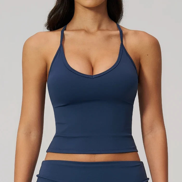 SPARK Women's Spaghetti Strap Halter Racerback Yoga Tank Top ZC5558