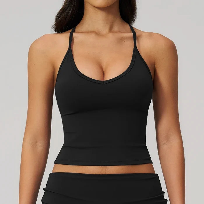 SPARK Women's Spaghetti Strap Halter Racerback Yoga Tank Top ZC5558